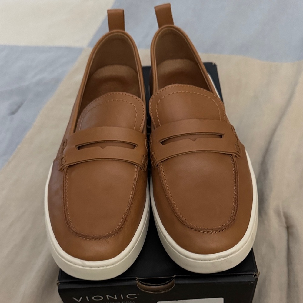 Vionic Brown Slip-On Loafers- Leather “Uptown”